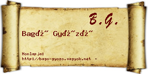 Bagó Győző névjegykártya